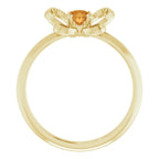 14K Yellow Gold 4x3 mm Oval November Youth Butterfly Birthstone Ring