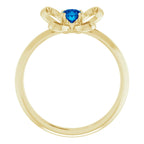 14K Yellow Gold 4x3 mm Oval September Youth Butterfly Birthstone Ring