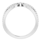 14K White Gold 1/5 CTW Natural Diamond French-Set Cross Ring