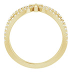 14K Yellow Gold 1/5 CTW Natural Diamond French-Set Cross Ring