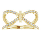 14K Yellow Gold 1/5 CTW Natural Diamond French-Set Cross Ring