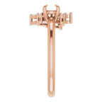 14K Rose Gold Oval 1/5 CTW Diamond Semi-Set Engagement Ring