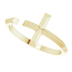 14K Yellow Gold Negative Space Cross Ring