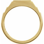 14K Yellow Gold .08 CTW Natural Black Diamond 23.5 mm Geometric Signet Ring