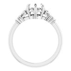 14K White Gold Round .06 CTW Diamond Semi-Set Claw-Prong Engagement Ring