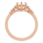 14K Rose Gold Round .06 CTW Diamond Semi-Set Claw-Prong Engagement Ring
