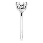 14K White Gold Round .06 CTW Diamond Semi-Set Claw-Prong Engagement Ring