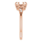 14K Rose Gold Round .06 CTW Diamond Semi-Set Claw-Prong Engagement Ring