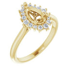 14K Yellow Gold Pear 1/4 CTW Lab-Grown Diamond Semi-Set Engagement Ring