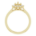 14K Yellow Gold Pear 1/4 CTW Lab-Grown Diamond Semi-Set Engagement Ring