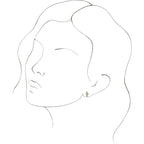 14K Yellow Gold Natural Multi-Gemstone Cross Earrings