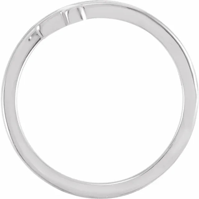 14K White Gold Engravable Sideways Cross Ring