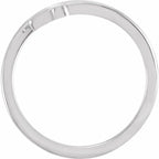 14K White Gold Engravable Sideways Cross Ring