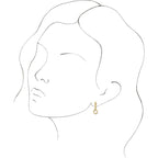 14K Yellow Gold Initial O Hinged Huggie Earring