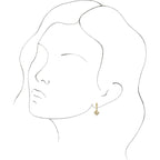 14K Yellow Gold Initial M Hinged Huggie Earring