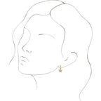14K Yellow Gold Initial W Hinged Huggie Earring