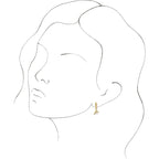 14K Yellow Gold Initial F Hinged Huggie Earring