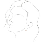 14K Rose Gold Initial A Hinged Huggie Earring