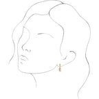 14K Yellow Gold Initial E Hinged Huggie Earring