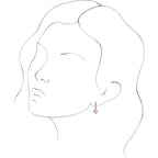 14K Rose Gold Initial H Hinged Huggie Earring