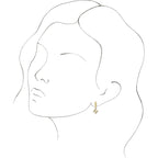 14K Yellow Gold Initial H Hinged Huggie Earring