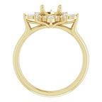 14K Yellow Gold Round 1/3 CTW Natural Diamond Semi-Set Engagement Ring