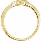 14K Yellow Gold Cross & Heart Chastity Ring