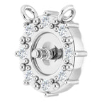 14K White Gold .03 CTW Natural Diamond Semi-Set Halo-Style Necklace Center for 4-4.5 mm Pearl
