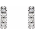 14K White Gold 1/4 CTW Lab-Grown Diamond French-Set Huggie Earrings