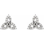 14K White Gold 1/10 CTW Natural Diamond Celtic-Inspired Trinity Earrings