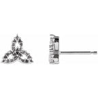 14K White Gold Accented Celtic-Inspired Trinity Earring Mounting