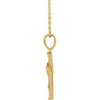 14K Yellow Gold 3/8 CTW Natural Diamond Baguette Cross 16-18" Necklace