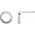 14K White Gold 5-Stone Family Circle Earring Mounting