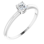 Sterling Silver 4 mm Natural White Sapphire Ring