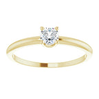 14K Yellow Gold 4 mm Natural White Sapphire Ring