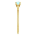 14K Yellow Gold 3 mm Imitation Aquamarine Ring