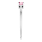 Sterling Silver 4 mm Natural Pink Tourmaline Ring