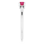 Sterling Silver 4 mm Natural Ruby Ring