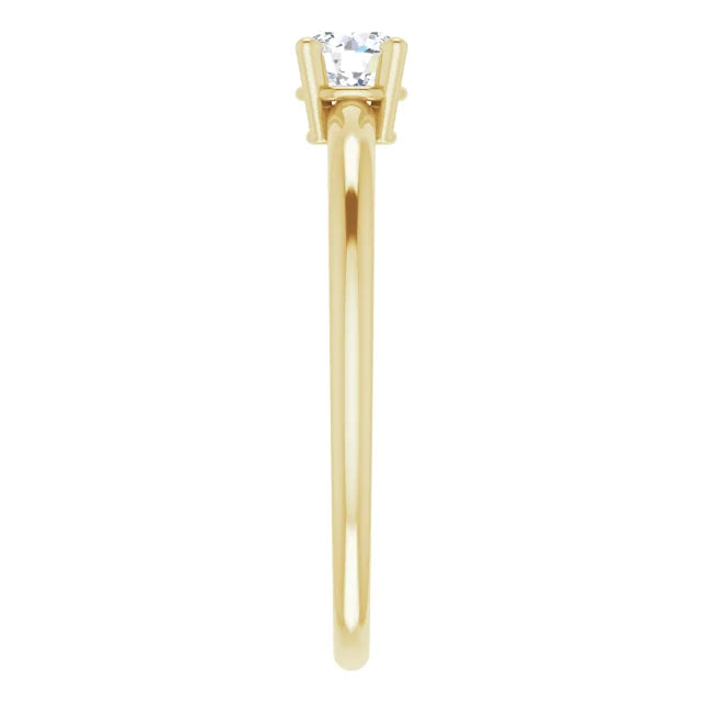 14K Yellow Gold 3 mm Natural Diamond Ring