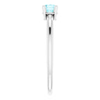 Sterling Silver 4 mm Natural Blue Zircon Ring