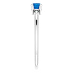 Sterling Silver 4 mm Natural Blue Sapphire Ring