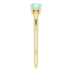 14K Yellow Gold 3 mm Natural Aquamarine Ring