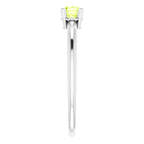 Sterling Silver 4 mm Natural Peridot Ring