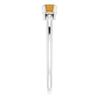 Sterling Silver 4 mm Natural Citrine Ring