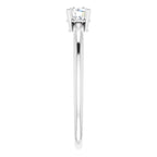 Sterling Silver 4 mm Natural White Sapphire Ring