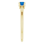 14K Yellow Gold 4 mm Lab-Grown Blue Sapphire Ring