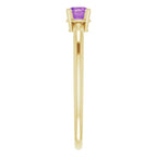 14K Yellow Gold 4 mm Natural Amethyst Ring