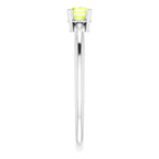 14K White Gold 3 mm Natural Peridot Ring