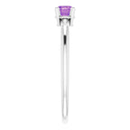 Sterling Silver 3 mm Imitation Amethyst Ring