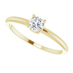 14K Yellow Gold 3 mm Natural Diamond Ring